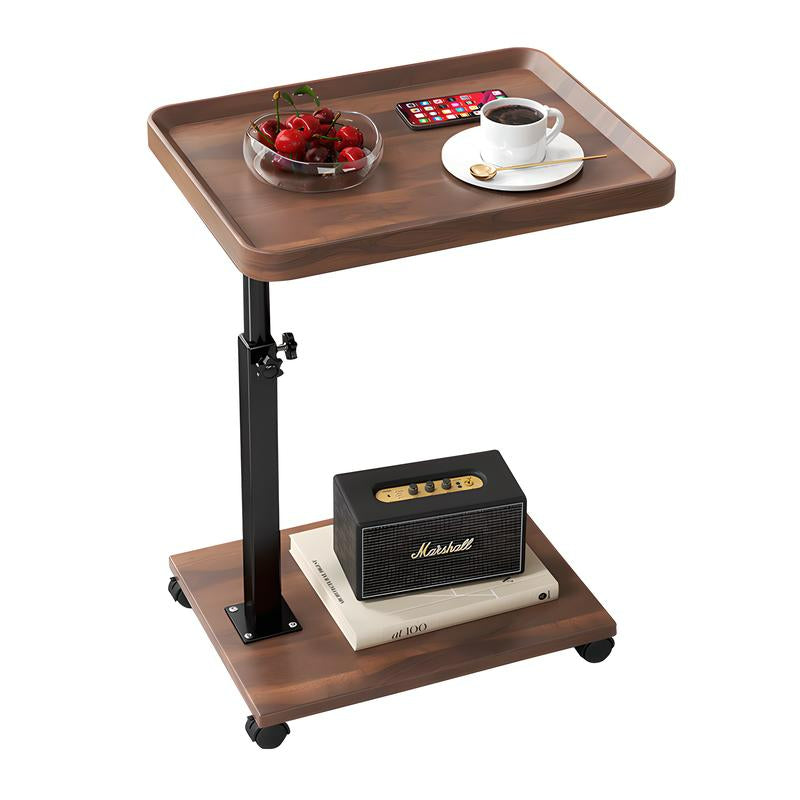 Carro rodante ajustable, mesita de noche, escritorio para ordenador portátil, cama médica para el hogar, bandeja de comida 360 °   Mesa giratoria para sofá y oficina en casa