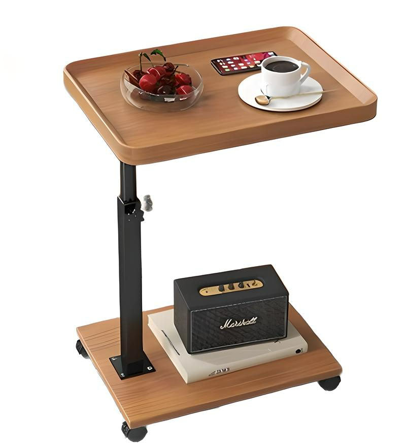Carro rodante ajustable, mesita de noche, escritorio para ordenador portátil, cama médica para el hogar, bandeja de comida 360 °   Mesa giratoria para sofá y oficina en casa