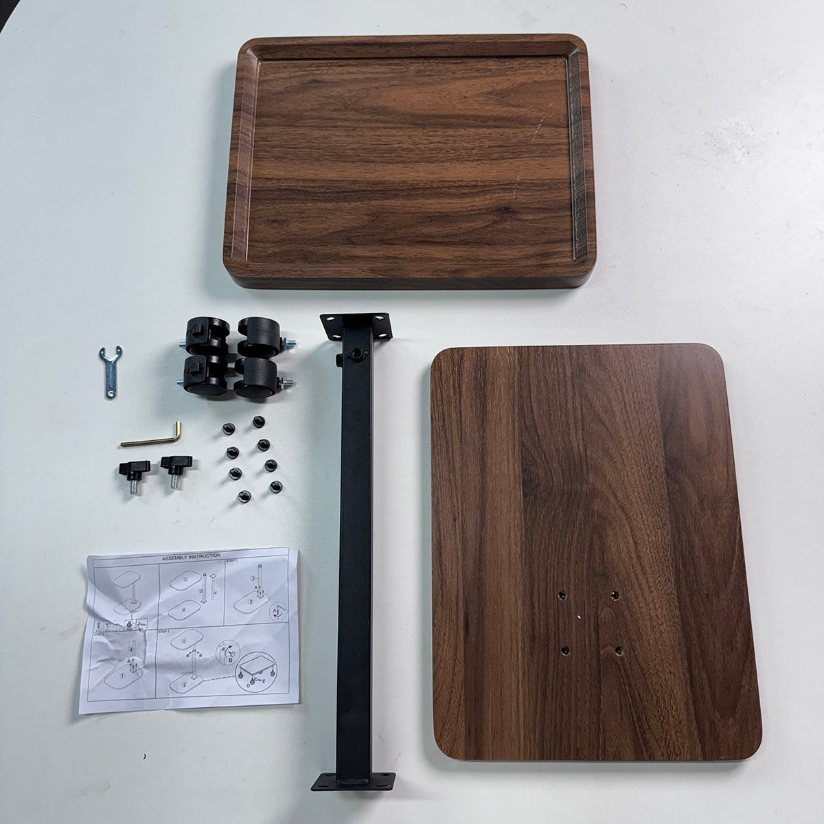 Carro rodante ajustable, mesita de noche, escritorio para ordenador portátil, cama médica para el hogar, bandeja de comida 360 °   Mesa giratoria para sofá y oficina en casa