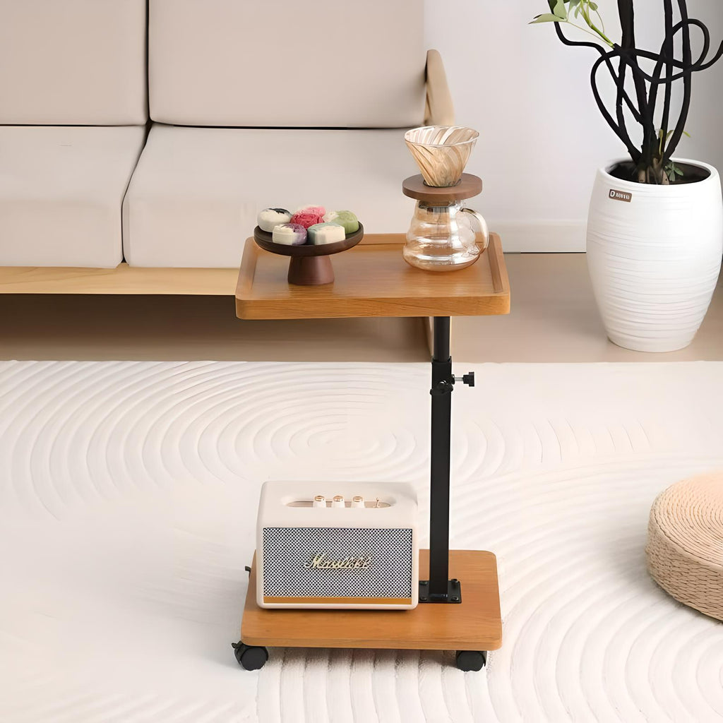 Carro rodante ajustable, mesita de noche, escritorio para ordenador portátil, cama médica para el hogar, bandeja de comida 360 °   Mesa giratoria para sofá y oficina en casa
