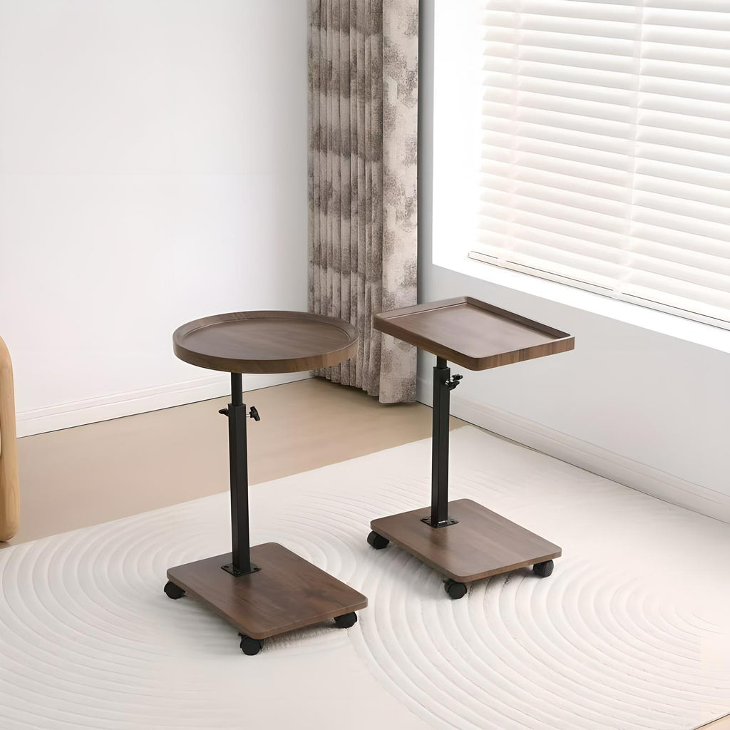 Carro rodante ajustable, mesita de noche, escritorio para ordenador portátil, cama médica para el hogar, bandeja de comida 360 °   Mesa giratoria para sofá y oficina en casa
