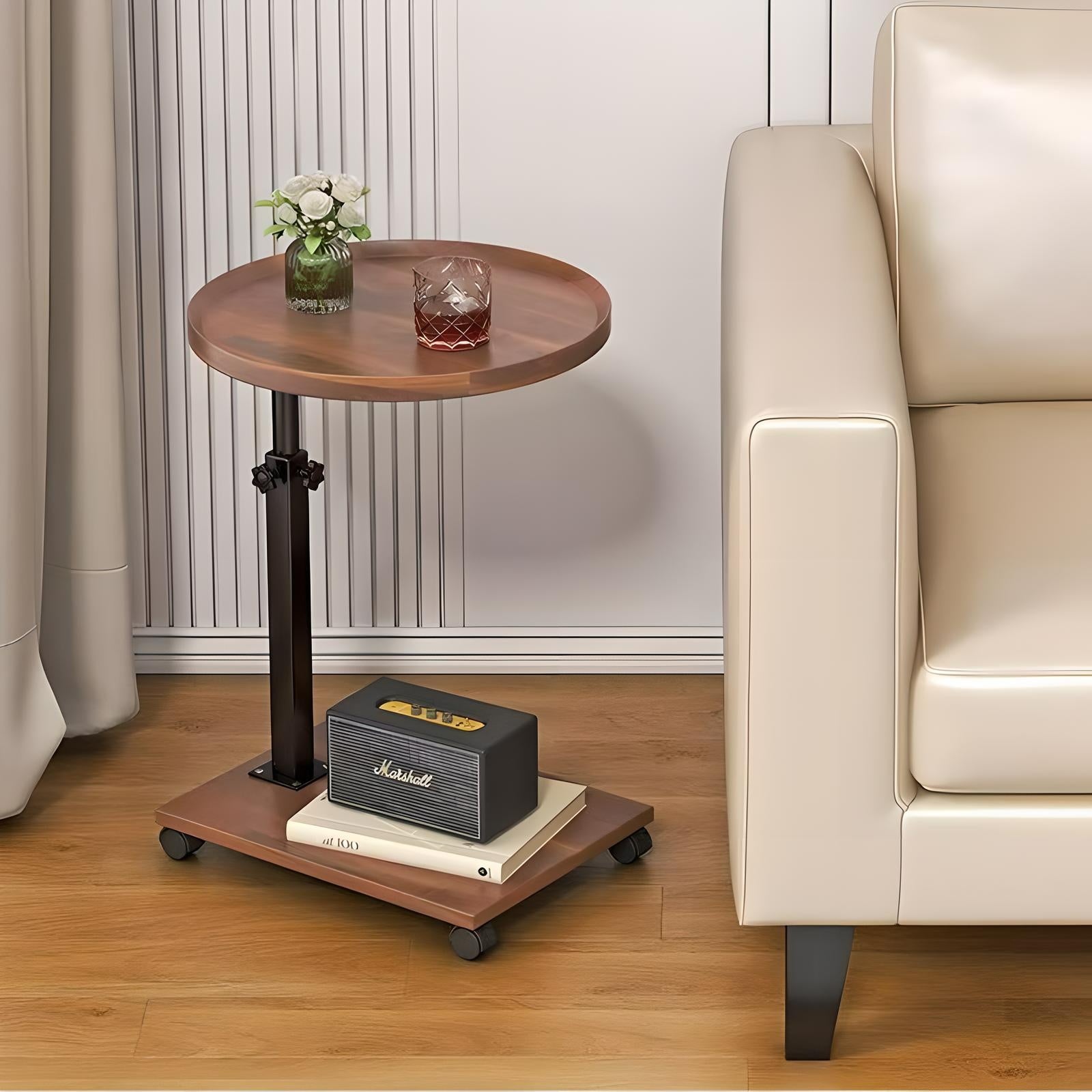 Carro rodante ajustable, mesita de noche, escritorio para ordenador portátil, cama médica para el hogar, bandeja de comida 360 °   Mesa giratoria para sofá y oficina en casa