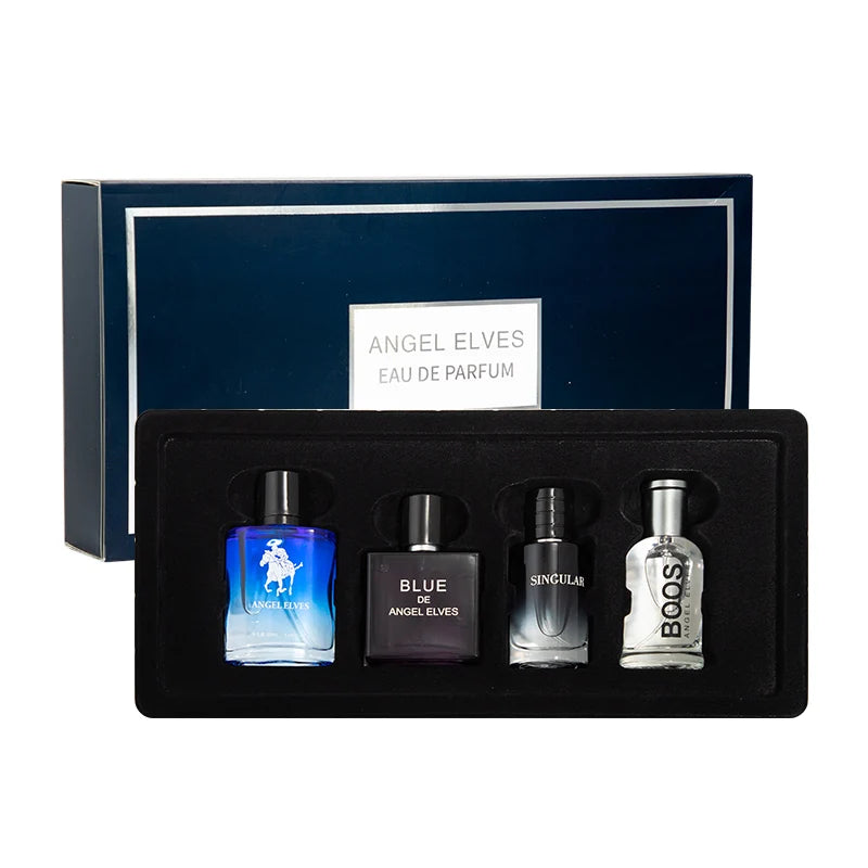 Set de Regalo de 4 Piezas de Colonia de Lujo para Hombre - 4 Botellas de 30ml de Perfume con Feromonas con Aroma a Vainilla y Colonia Premium para Hombre - Larga Duración