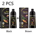 Champú para el cabello negro Eelhoe de 500ml, reparación de cabello seco y dañado, limpieza, nutre Polygonum Multiflorum Thunb, tinte para el cabello rápido a base de hierbas naturales