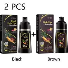 Champú para el cabello negro Eelhoe de 500ml, reparación de cabello seco y dañado, limpieza, nutre Polygonum Multiflorum Thunb, tinte para el cabello rápido a base de hierbas naturales