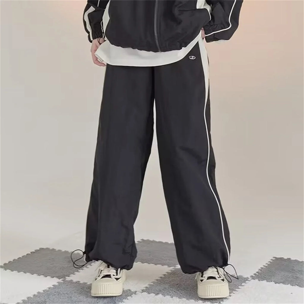 Pantalones Cargo Holgados para Mujer, Estilo Harajuku, Streetwear, Hip Hop, Pierna Ancha, Pantalones de Chándal Tipo Paracaídas, Techwear, Joggers, Oversized, Y2K