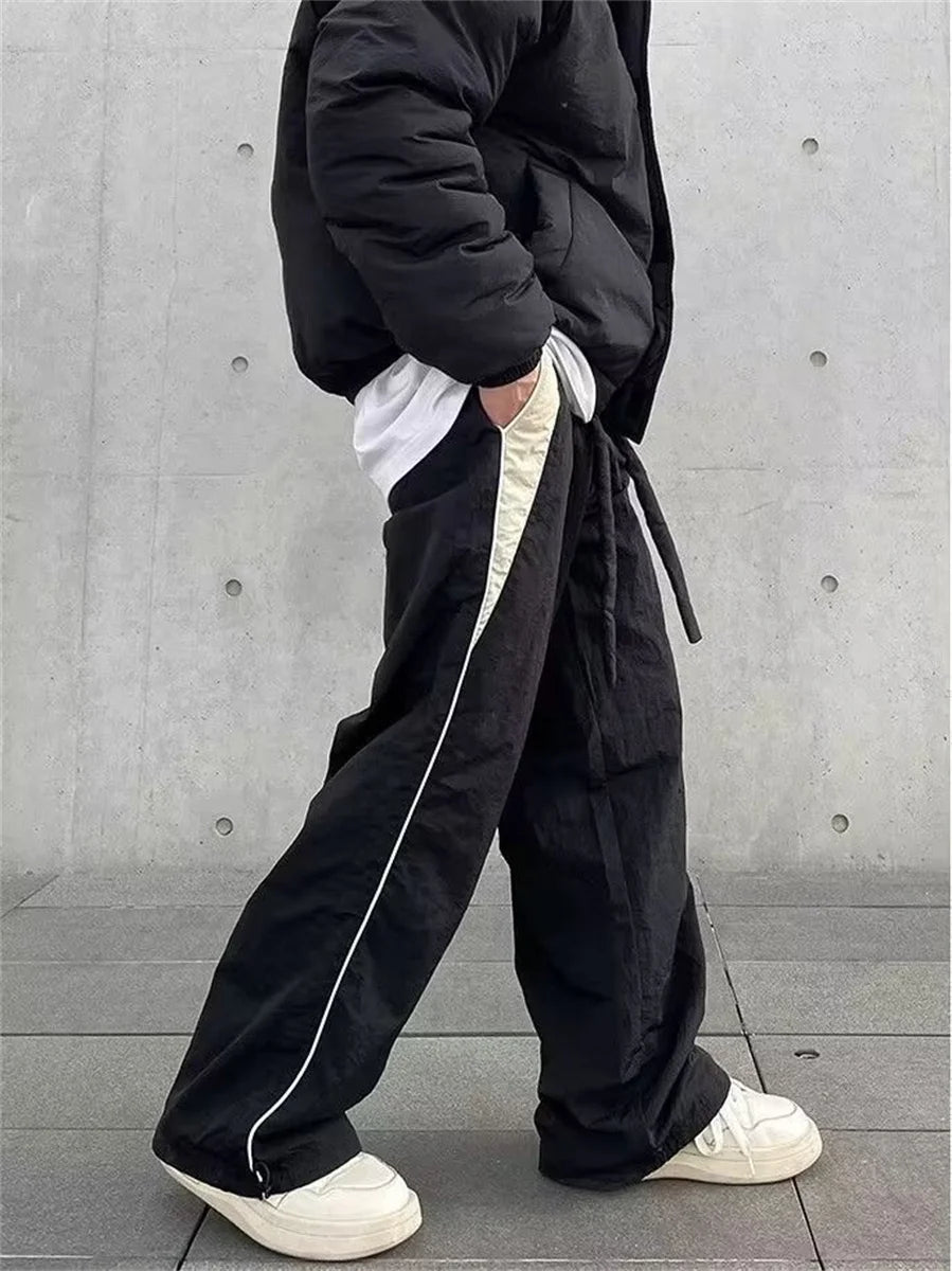 Pantalones Cargo Holgados para Mujer, Estilo Harajuku, Streetwear, Hip Hop, Pierna Ancha, Pantalones de Chándal Tipo Paracaídas, Techwear, Joggers, Oversized, Y2K