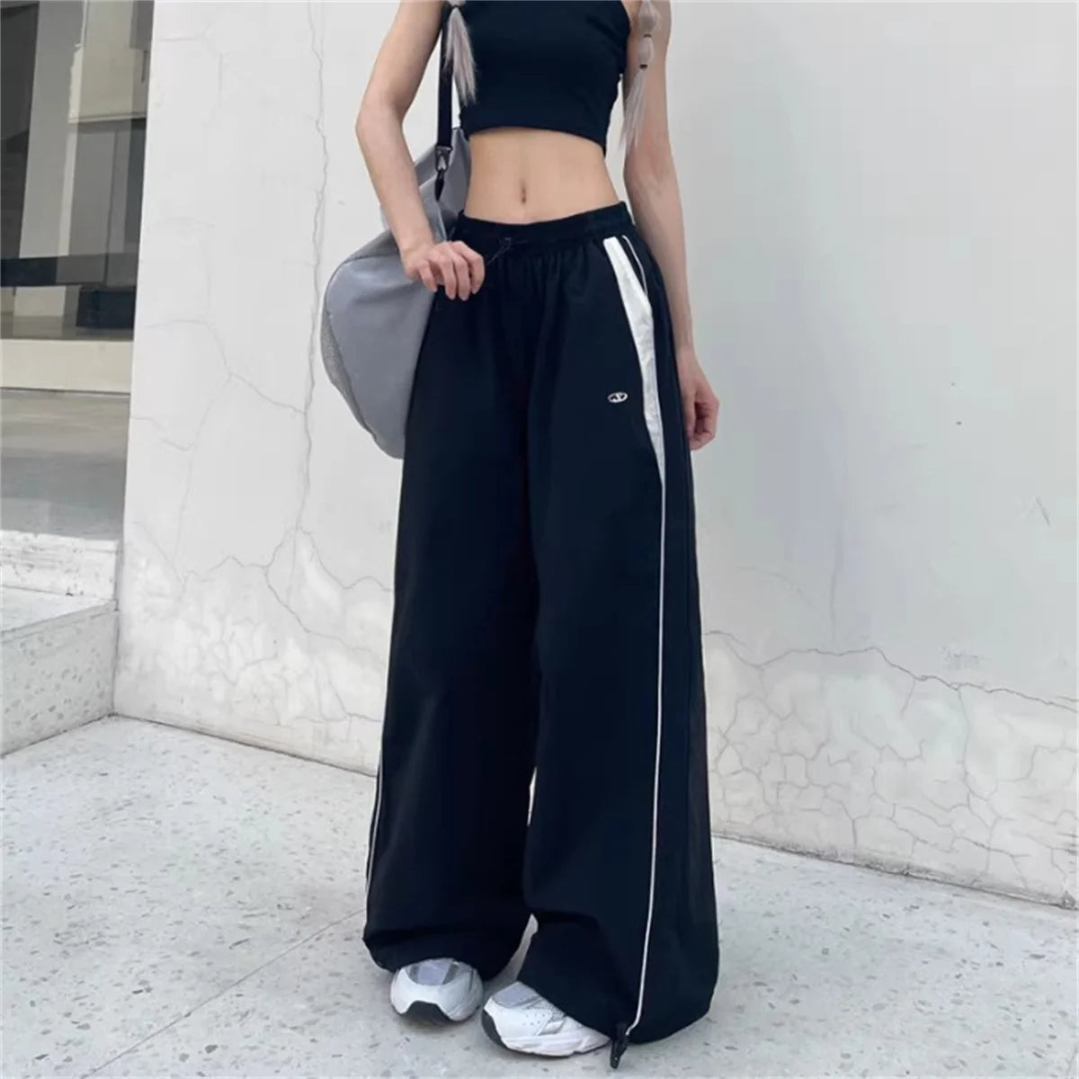 Pantalones Cargo Holgados para Mujer, Estilo Harajuku, Streetwear, Hip Hop, Pierna Ancha, Pantalones de Chándal Tipo Paracaídas, Techwear, Joggers, Oversized, Y2K