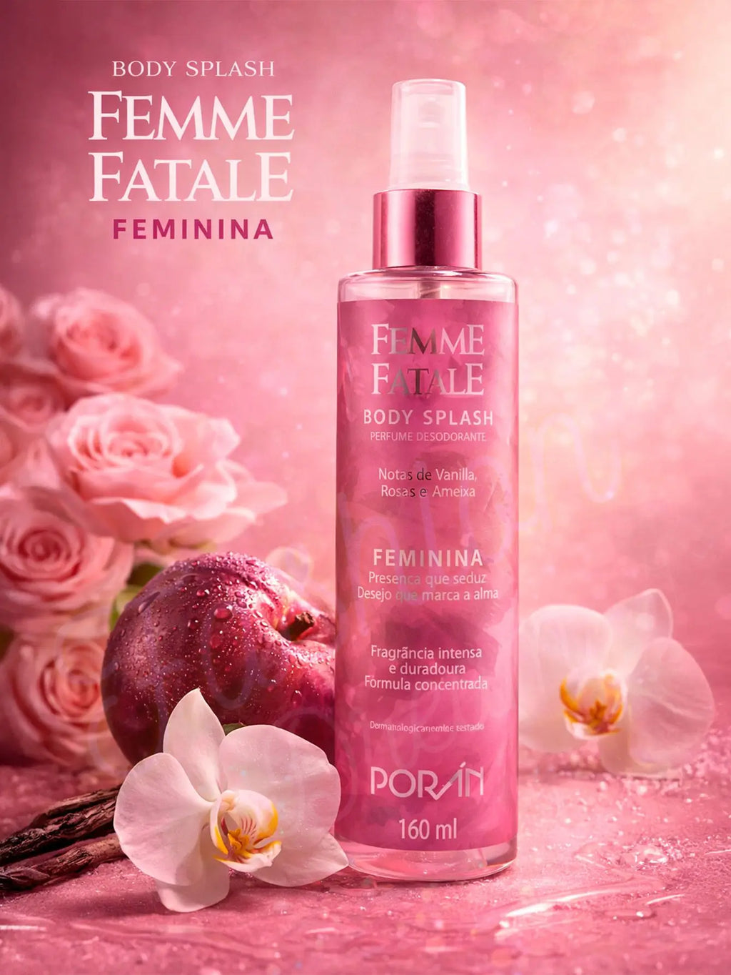 Splash Corporal para Mujer, Talla Grande, 160 ml - Vainilla, Rosas y Ciruela