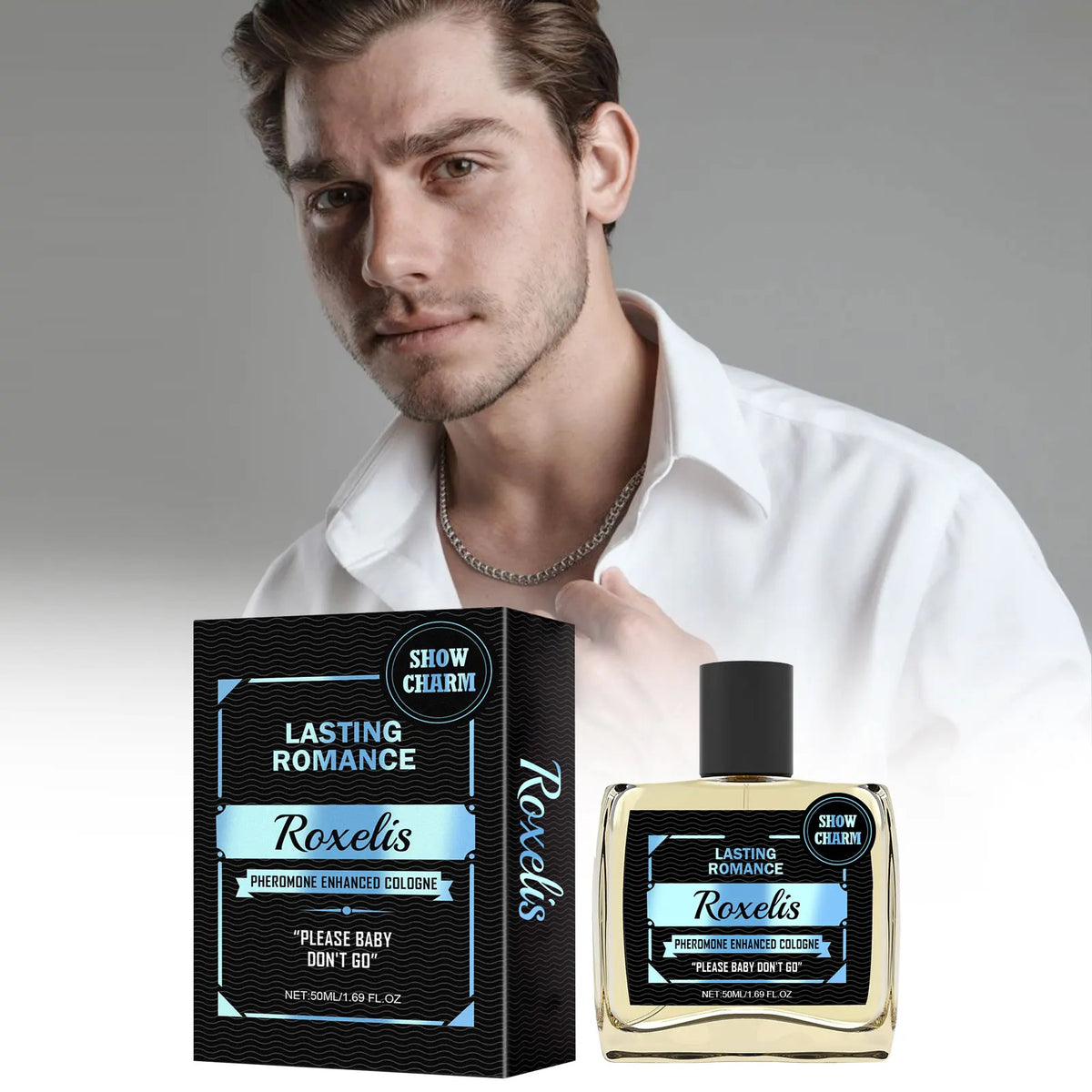Roxelis 50ml caballeros Colonia feromona Perfume aumentar encanto confianza citas coqueteo atraer duradero Glamour hombres Perfume