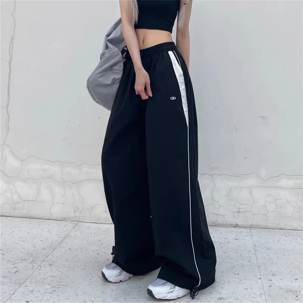 Pantalones Cargo Holgados para Mujer, Estilo Harajuku, Streetwear, Hip Hop, Pierna Ancha, Pantalones de Chándal Tipo Paracaídas, Techwear, Joggers, Oversized, Y2K