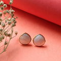 Dua Handmade Lace Agate Heart Drop Earrings — 18K Gold Plated Brass Women's Jewelry