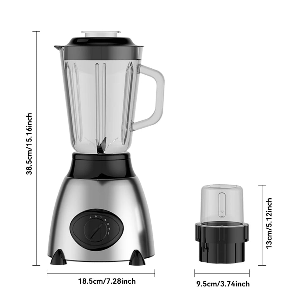 Licuadora de 1,5 l y 850W con cuchillas duales, trituradora de hielo multifuncional para pared, exprimidor de batidos para el hogar, cocina, bebidas y carnes