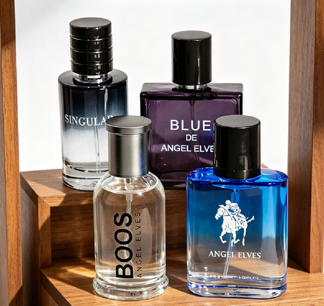 Set de Regalo de 4 Piezas de Colonia de Lujo para Hombre - 4 Botellas de 30ml de Perfume con Feromonas con Aroma a Vainilla y Colonia Premium para Hombre - Larga Duración