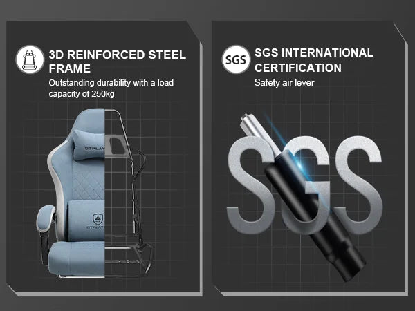 GTPLAYER Silla para juegos con cojín de resorte de bolsillo, reposabrazos y reposapiés de conexión, silla de oficina ergonómica con soporte lumbar