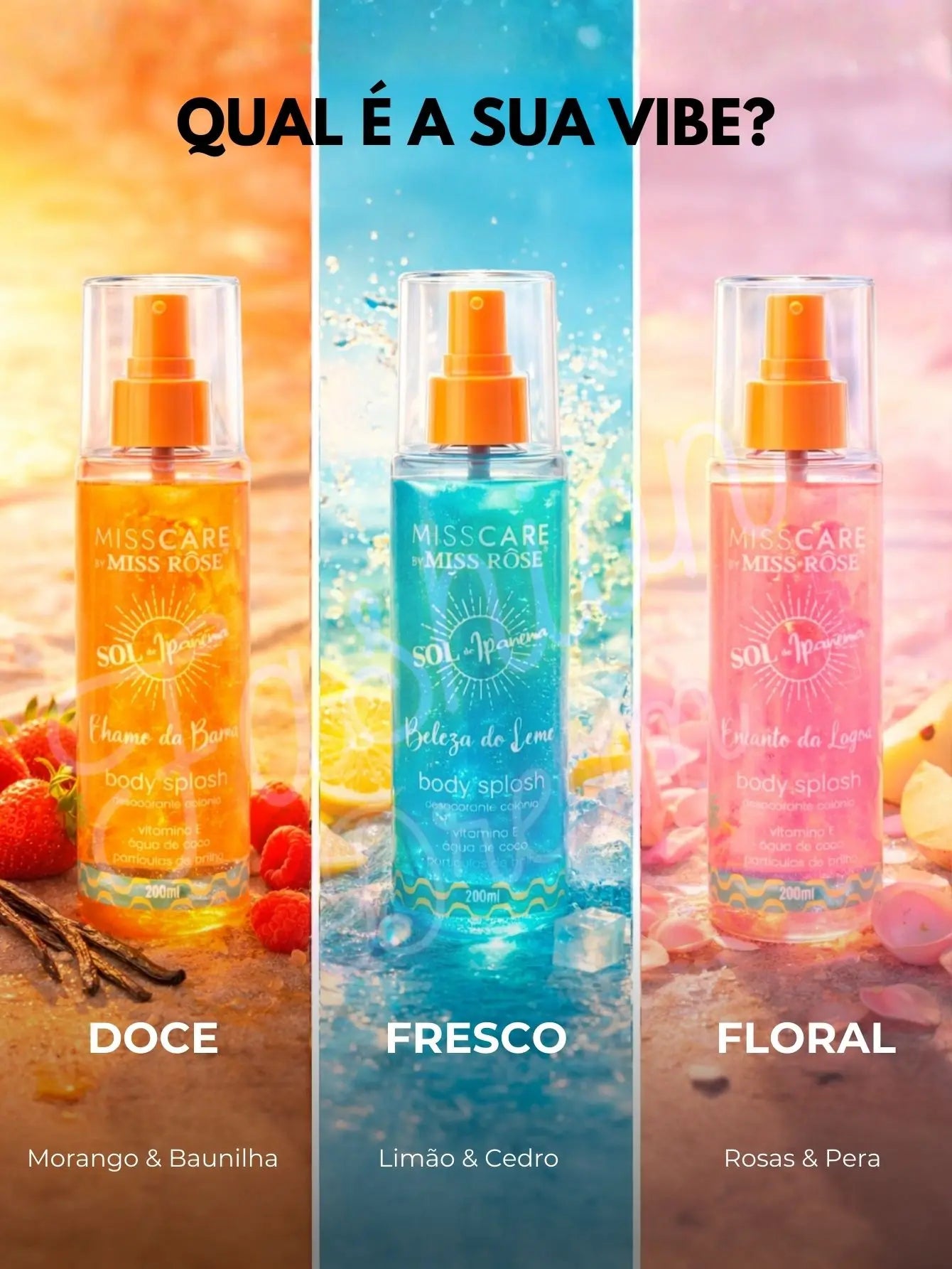 Body Splash con Glow Sol de Ipanema 200ml - MissCare by Miss Rôse
