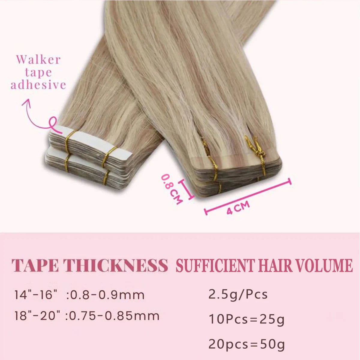 Extensiones de cabello con cinta Invisible, extensiones de cabello Remy Real para mujeres, postizos rectos de color rubio ceniza mezclado rubio platino