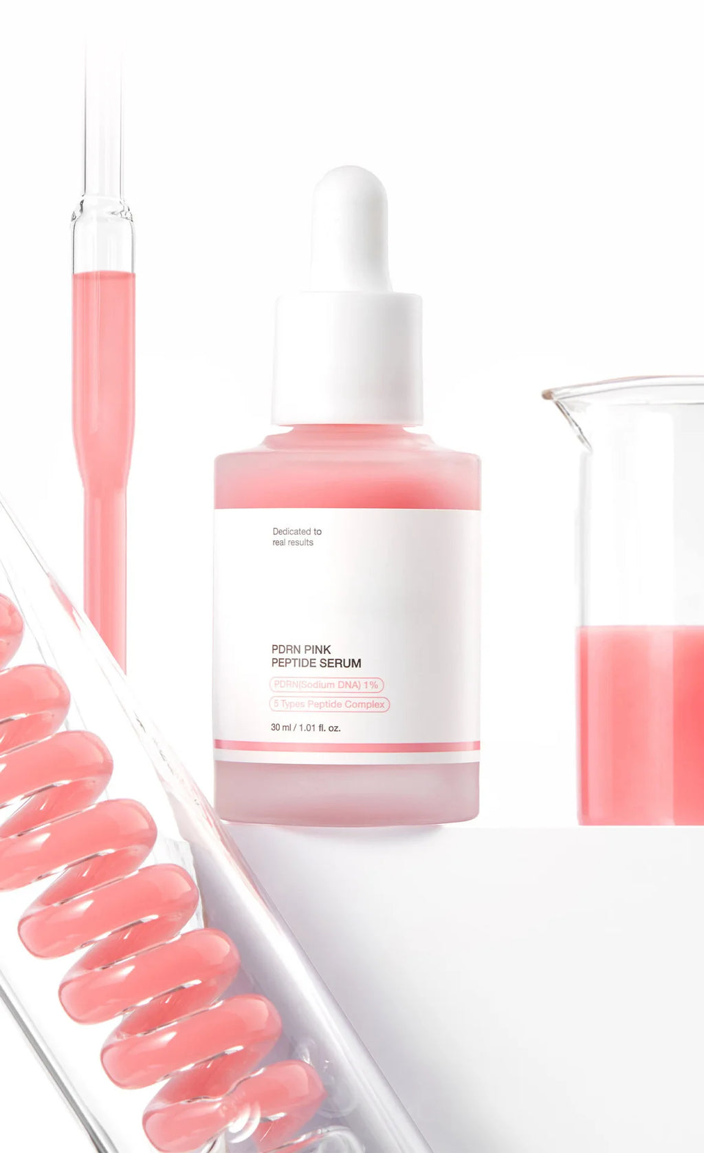 Suero de Péptidos Rosado para el Cuidado de Manchas Oscuras, Unifica el Tono de la Piel, Aumenta la Elasticidad, Suaviza y Reafirma, Esencia Iluminadora con Niacinamida, Maquillaje Coreano