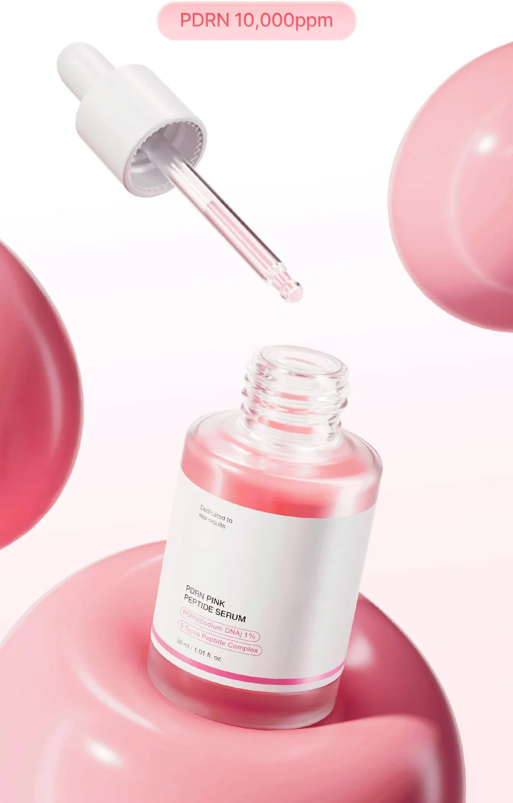 Suero de Péptidos Rosado para el Cuidado de Manchas Oscuras, Unifica el Tono de la Piel, Aumenta la Elasticidad, Suaviza y Reafirma, Esencia Iluminadora con Niacinamida, Maquillaje Coreano