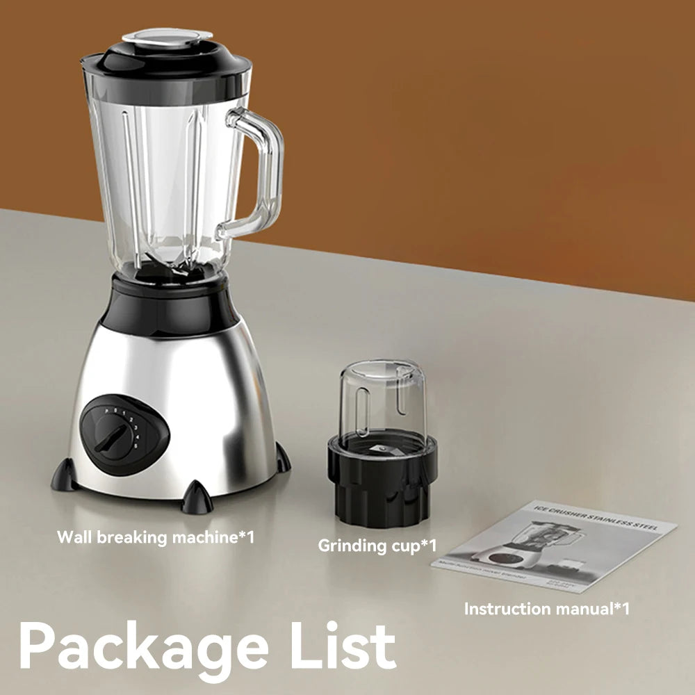 Licuadora de 1,5 l y 850W con cuchillas duales, trituradora de hielo multifuncional para pared, exprimidor de batidos para el hogar, cocina, bebidas y carnes