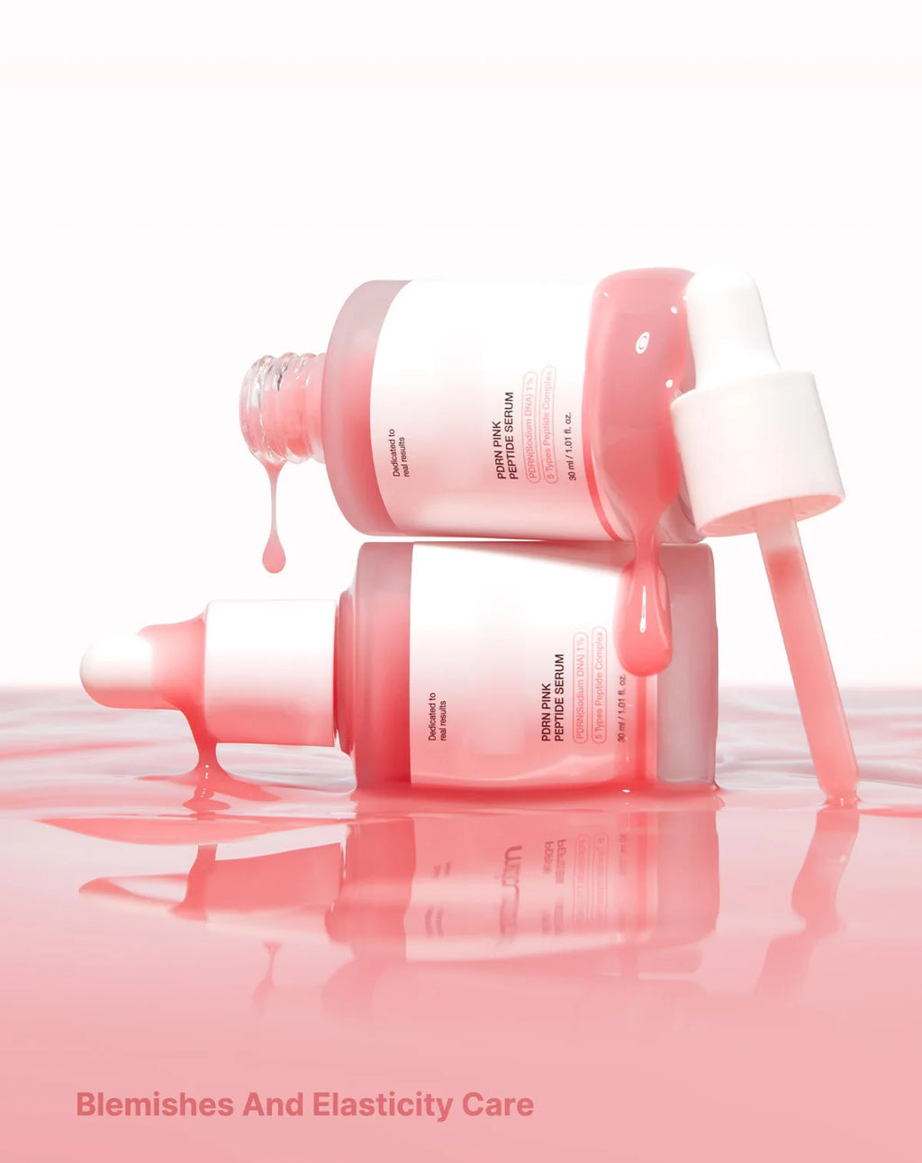Suero de Péptidos Rosado para el Cuidado de Manchas Oscuras, Unifica el Tono de la Piel, Aumenta la Elasticidad, Suaviza y Reafirma, Esencia Iluminadora con Niacinamida, Maquillaje Coreano