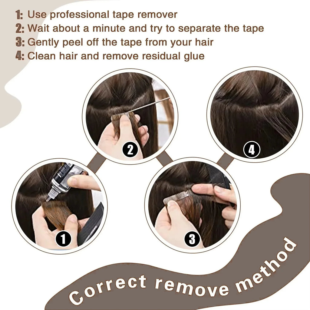 Extensiones de cabello con cinta Invisible, extensiones de cabello Remy Real para mujeres, postizos rectos de color rubio ceniza mezclado rubio platino