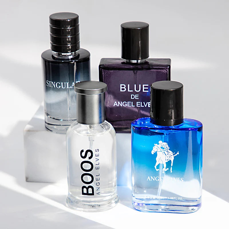 Set de Regalo de 4 Piezas de Colonia de Lujo para Hombre - 4 Botellas de 30ml de Perfume con Feromonas con Aroma a Vainilla y Colonia Premium para Hombre - Larga Duración