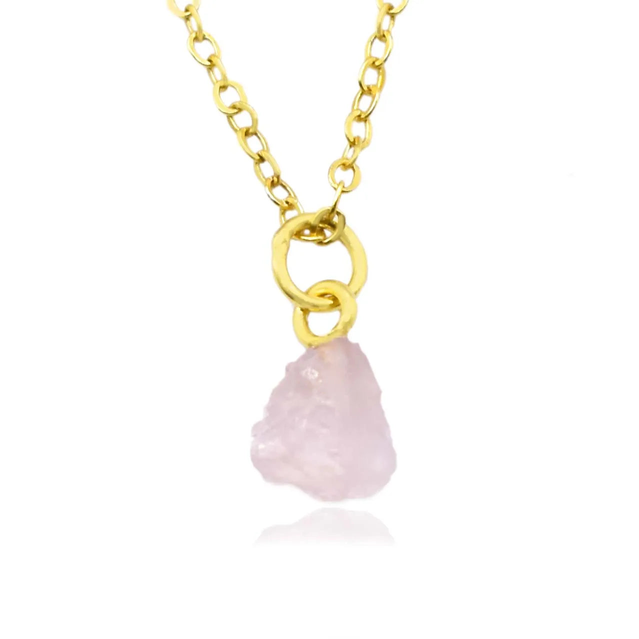 Emerald Pendant Necklace — Raw Drilled Gemstone Gold Loop Necklace for Women
