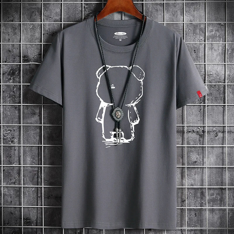 Camiseta para hombre, ropa nueva de Fitness, camiseta blanca de Anime con cuello redondo para hombre, S-6XL de gran tamaño, camisetas góticas Punk 2022