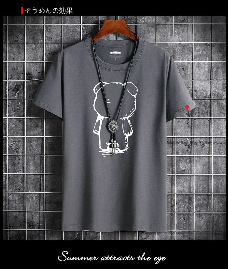 Camiseta para hombre, ropa nueva de Fitness, camiseta blanca de Anime con cuello redondo para hombre, S-6XL de gran tamaño, camisetas góticas Punk 2022