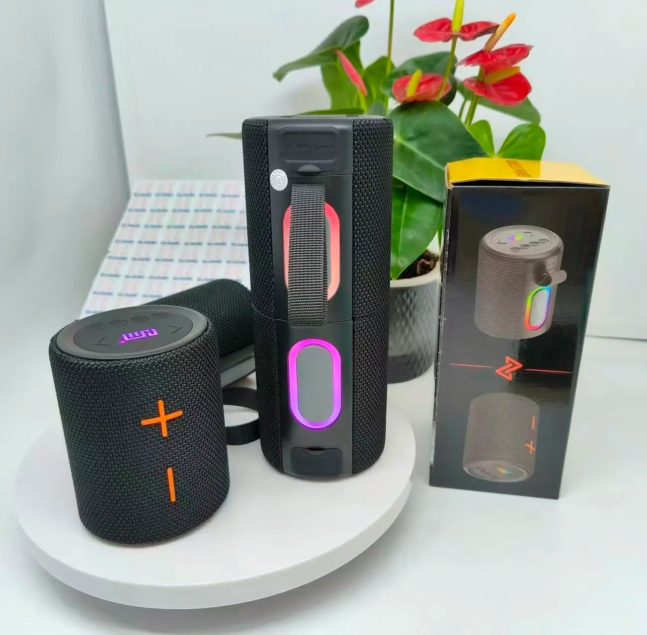 S1M1 Detachable Magnetic BT5.3 Speaker 3D Stereo Bass Portable Speaker IPX6 Waterproof TWS Boombox Colorful Lights Dual Speaker