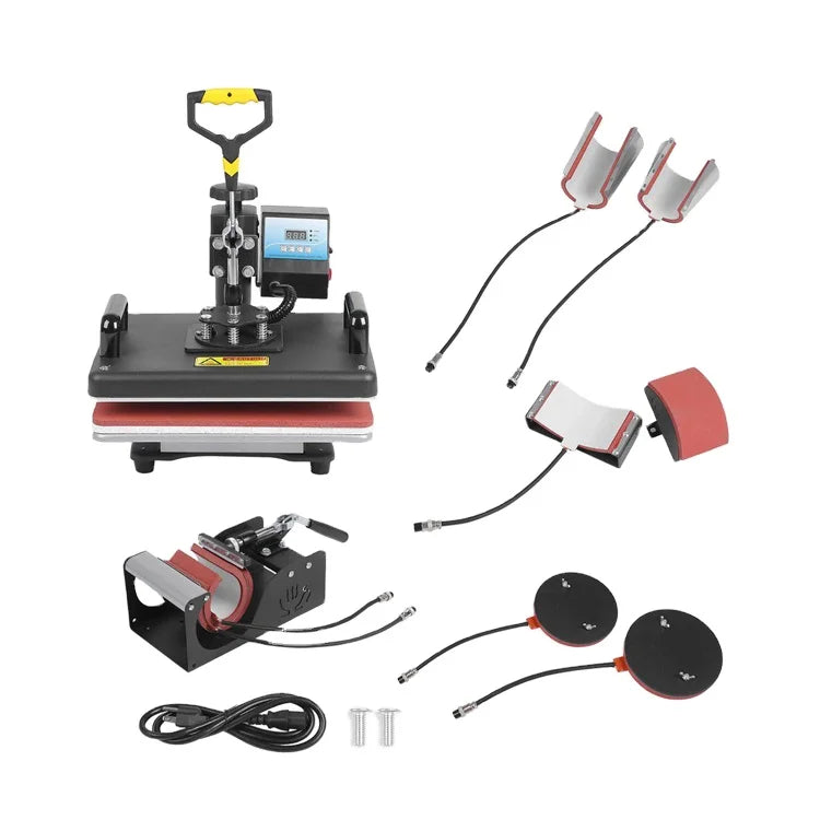 Combo Heat Press Machine and 8 in 1 Sublimation Transfer Machine Coffee Mug Cup Printing Machine Tshirt