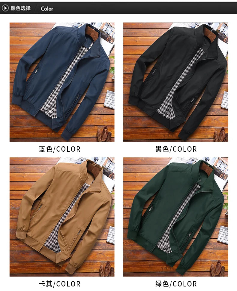 2025 primavera otoño Casual sólido moda chaqueta Bomber delgada hombres abrigo nueva llegada chaquetas de béisbol chaqueta de hombre M-6XL 8XL Top