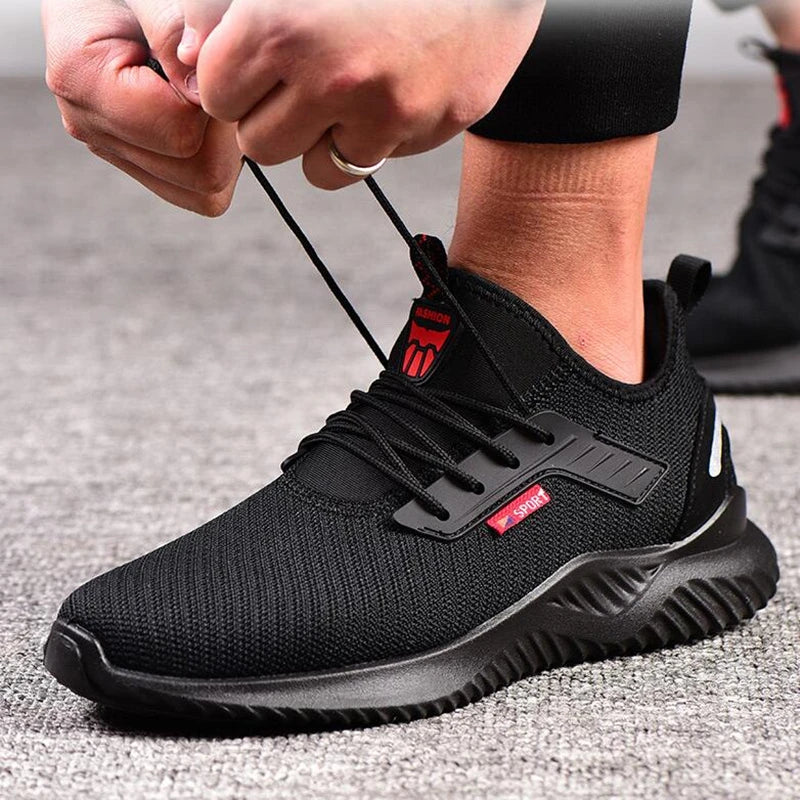 Zapatos de seguridad para el trabajo, antigolpes, con punta de acero, a prueba de perforaciones, zapatillas ligeras y transpirables, botas para hombres y mujeres, luz de aire
