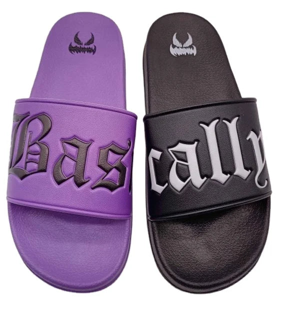 OEM Customized Logo Embossed Purple Slides Sandals Anti-Slippery Outdoor Slippers with Fashion Trend for Spring