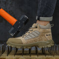 GUYISA Men Safety Shoes High Top Microfiber Rubber Anti Impact Puncture Resistant Steel Toe Practical Working Footwear