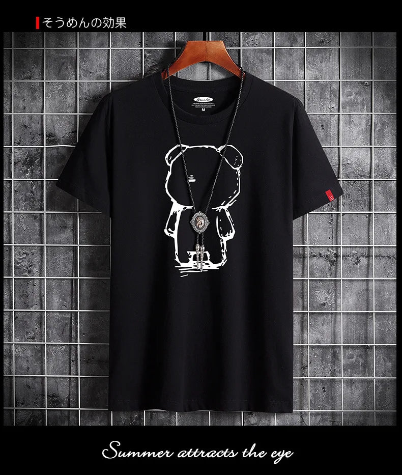 Camiseta para hombre, ropa nueva de Fitness, camiseta blanca de Anime con cuello redondo para hombre, S-6XL de gran tamaño, camisetas góticas Punk 2022