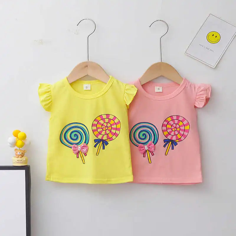 Nueva moda de verano, ropa para niñas, chaleco bonito de dibujos animados, pantalones cortos, 2 unids/set, traje deportivo para niños, trajes, chándales para niños