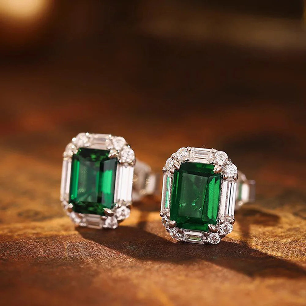 Victoria Cushion Cut for Certified Stud Earrings 925 Silver White Gold Claw Setting Luxury Geometric Design Women's Wedding