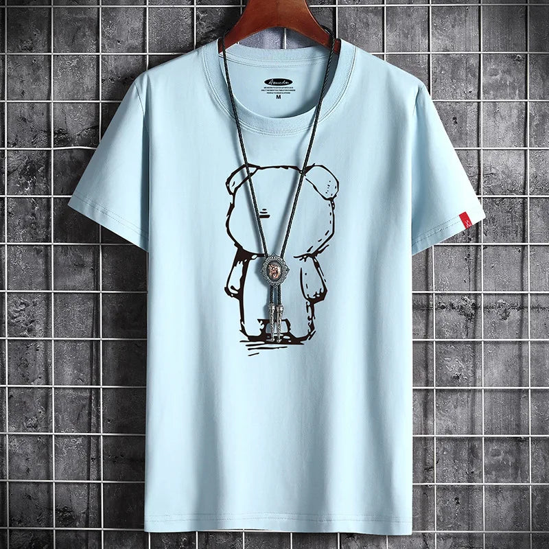 Camiseta para hombre, ropa nueva de Fitness, camiseta blanca de Anime con cuello redondo para hombre, S-6XL de gran tamaño, camisetas góticas Punk 2022