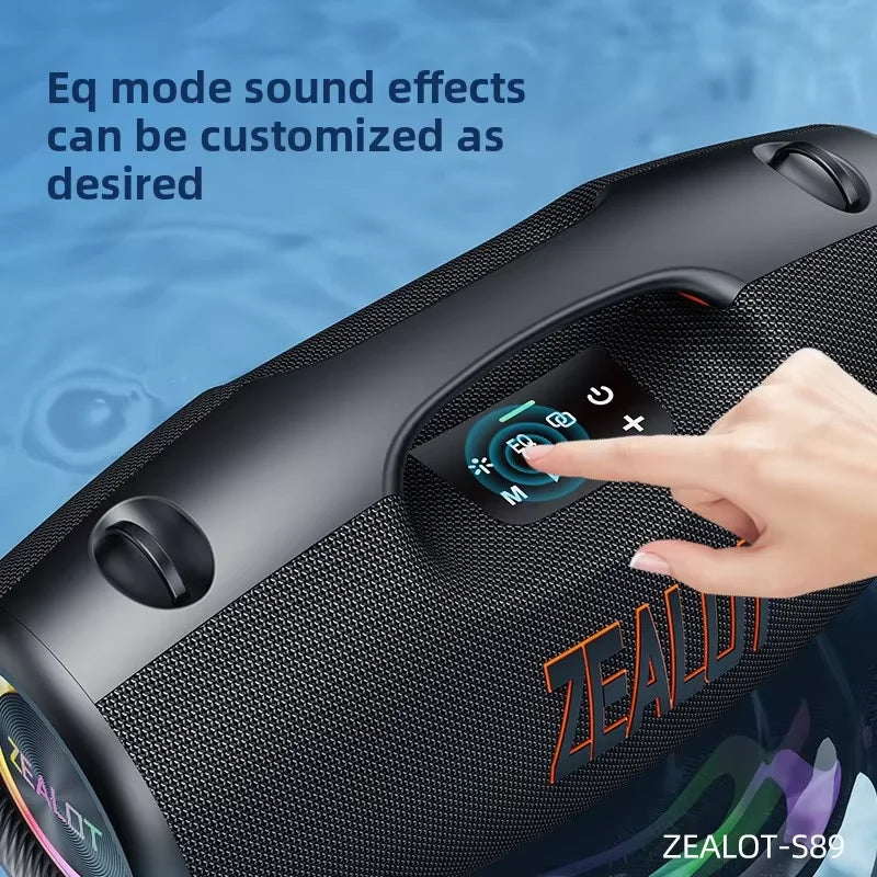 ZEALOT S89M Wireless Speaker 250W High Power Outdoor Subwoofer with Microphone KTV Square Dance for Home Theatre RGB LED