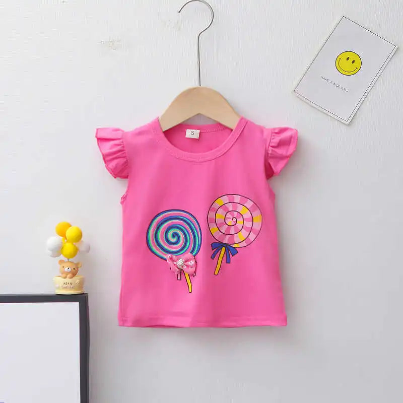 Nueva moda de verano, ropa para niñas, chaleco bonito de dibujos animados, pantalones cortos, 2 unids/set, traje deportivo para niños, trajes, chándales para niños