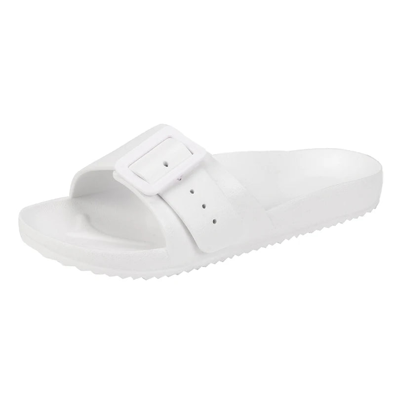 New Outing slippers for Women New Styles 2025 Low Price Big Size 43 Buckle Design Young Slide Sandals for Girls Brand Famous Oem