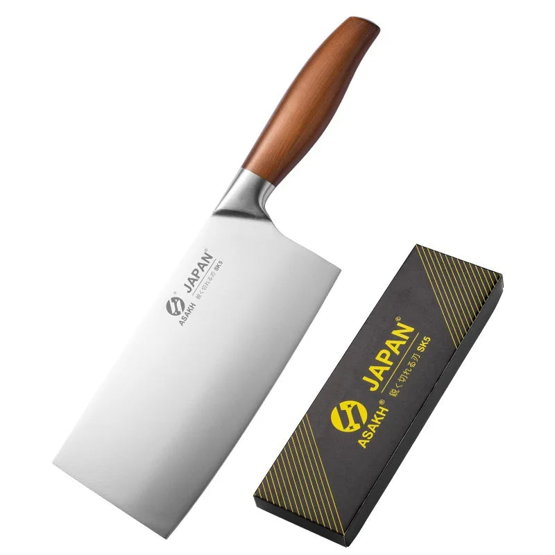 Juego de cuchillos de cocina de acero inoxidable, cuchillo para cortar carne, pescado, verduras, cuchillo de carnicero, cuchillo de Chef japonés con caja de regalo