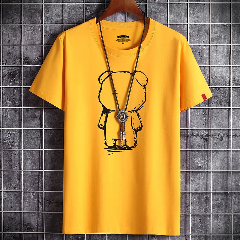 Camiseta para hombre, ropa nueva de Fitness, camiseta blanca de Anime con cuello redondo para hombre, S-6XL de gran tamaño, camisetas góticas Punk 2022