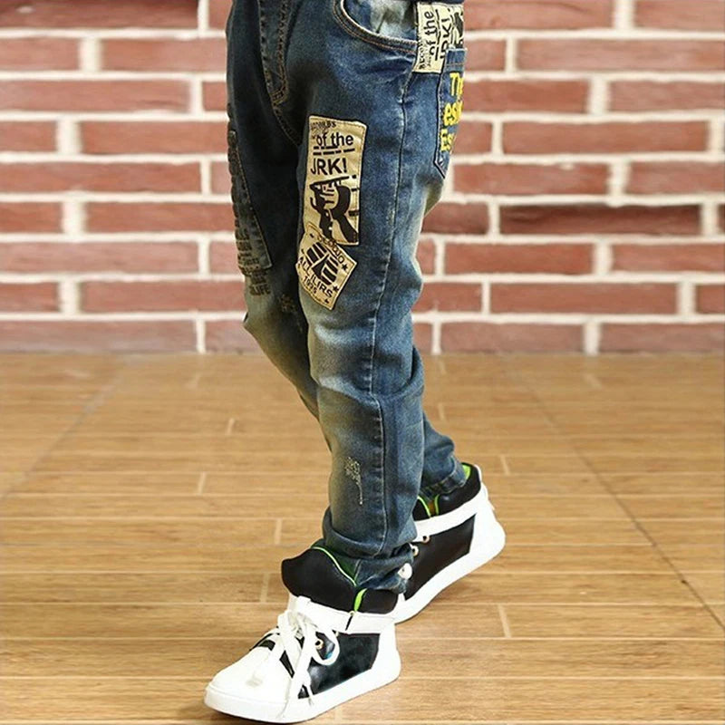 IENENS, pantalones vaqueros ajustados para niños y niñas, pantalones con cintura elástica, ropa vaquera para niños de 4 a 13 años, pantalones deportivos