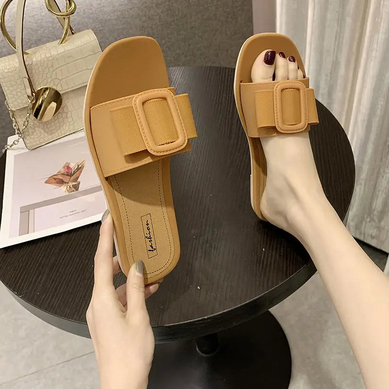 Sandals Outdoor Summer slippers Female Student Dormitory Muller Shoes Flat Shoes