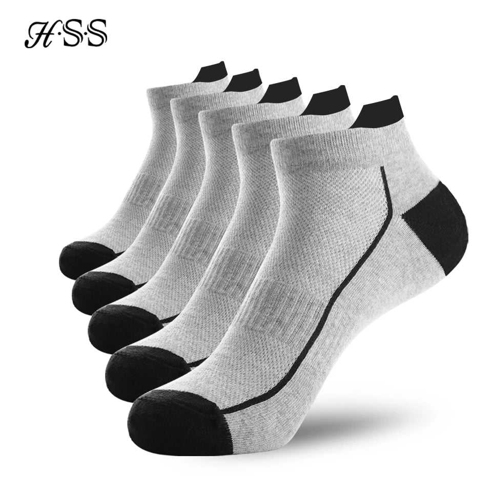 5 pares de calcetines de algodón orgánico para hombre, calcetines tobilleros de malla fina de punto, calcetines cortos transpirables de secado rápido para fitness de verano para ciclismo de talla grande