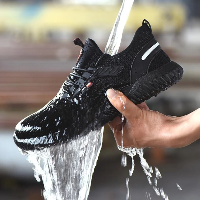 Zapatos de seguridad para el trabajo, antigolpes, con punta de acero, a prueba de perforaciones, zapatillas ligeras y transpirables, botas para hombres y mujeres, luz de aire
