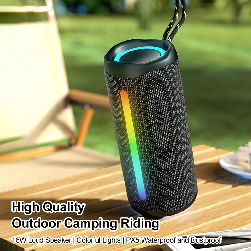 Original OEM Factory EBS-613 16W High Quality Portable Outdoor Subwoofer Speaker BT5.3 Super Bass Wireless RGB Bluetooth Speaker